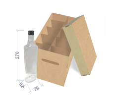 Коробка для бутылок (на 10 шт) 273х165х272 мм, Т-24 "В" бурый