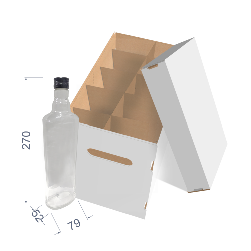 Коробка для бутылок (на 10 шт) 273х165х272 мм, Т-24 "В" белый Коробка для бутылок (на 10 шт) 273х165х272 мм, Т-24 "В" белый