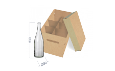 Коробка для бутылок (на 6 шт) 290х190х230 мм, Т-24 "В" бурый Коробка для бутылок (на 6 шт) 290х190х230 мм, Т-24 "В" бурый