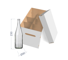 Коробка для бутылок (на 6 шт) 290х190х230 мм, Т-24 "В" белый
