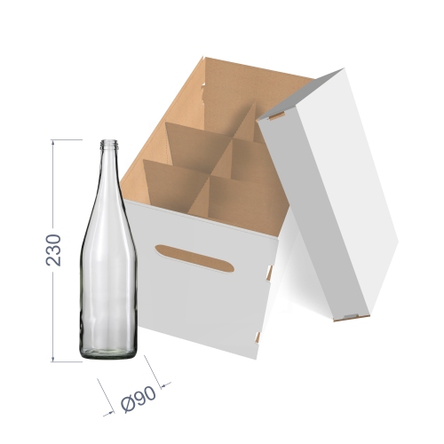 Коробка для бутылок (на 6 шт) 290х190х230 мм, Т-24 "В" белый Коробка для бутылок (на 6 шт) 290х190х230 мм, Т-24 "В" белый