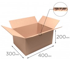 Гофроящик треxслойный (400x300x200 мм) T-23 "В" бурый